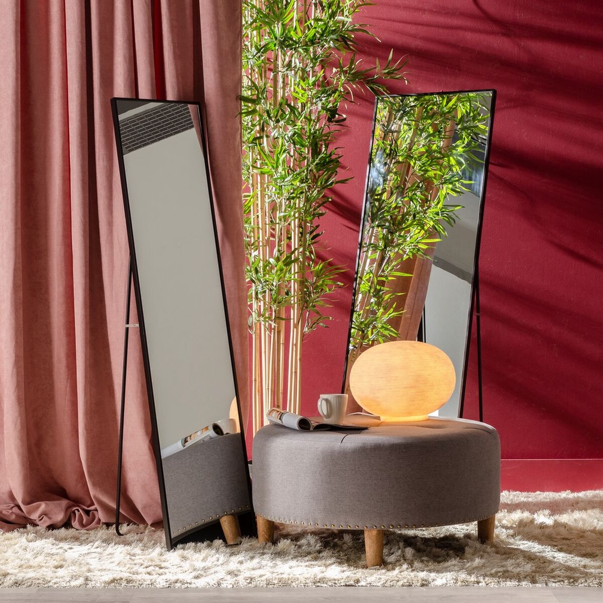 Mirror Black Aluminium Crystal 35 x 2,5 x 151 cm-3