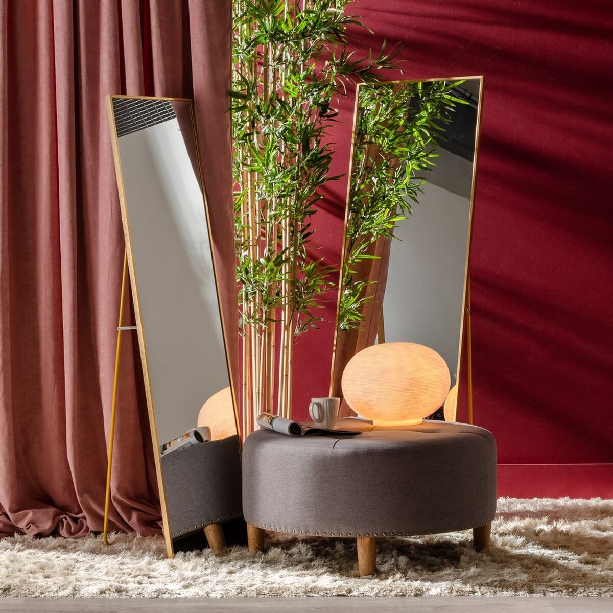 Mirror Golden Aluminium Crystal 50 x 2,5 x 160 cm-3