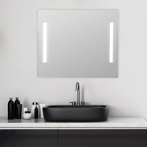 LED Mirror Muatoa Maul in silver with power socket, different sizes