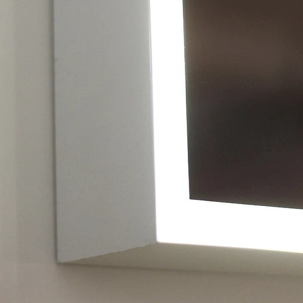 LED mirror Muatoa Grand Lux in white with power socket, different sizes