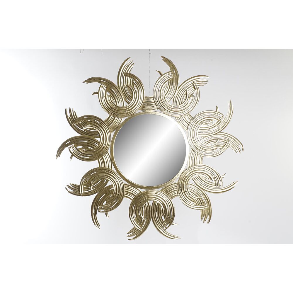 Wall mirror DKD Home Decor 97 x 3 x 97 cm Crystal Golden Metal Sun-0