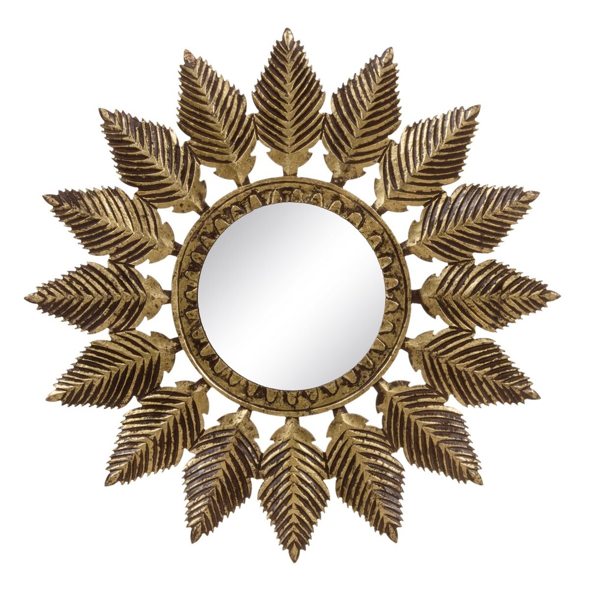 Stensko ogledalo 90 x 1,75 x 90 cm Zlat DMF-0